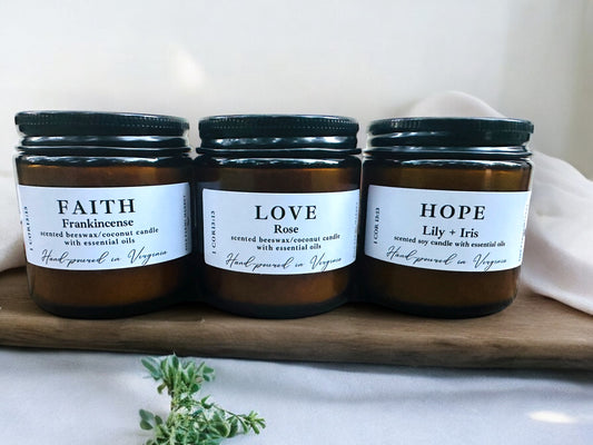 Faith Hope Love Candle Set