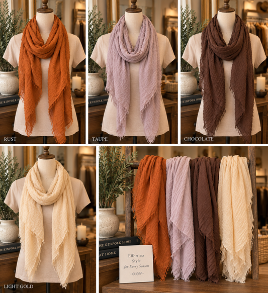 Soft Crinkle Gauze Scarf