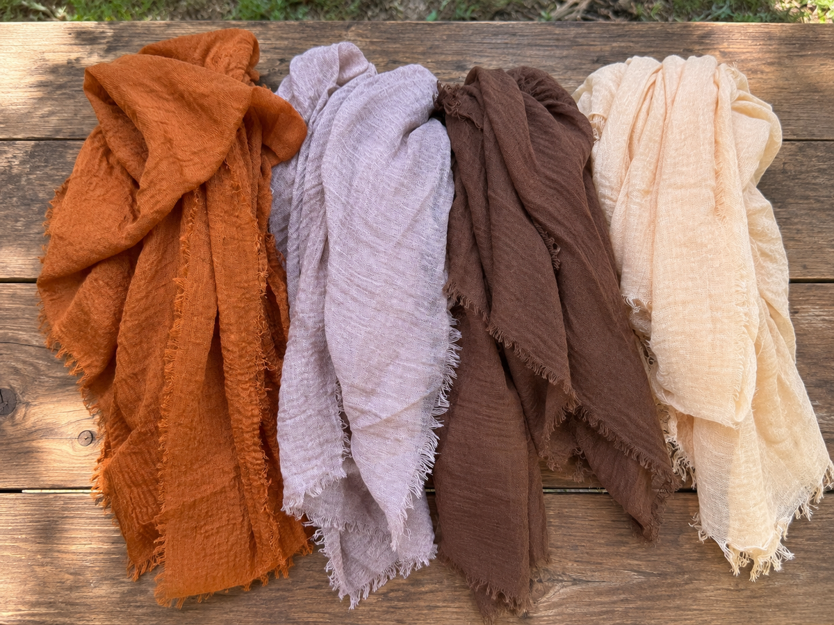 Soft Crinkle Gauze Scarf