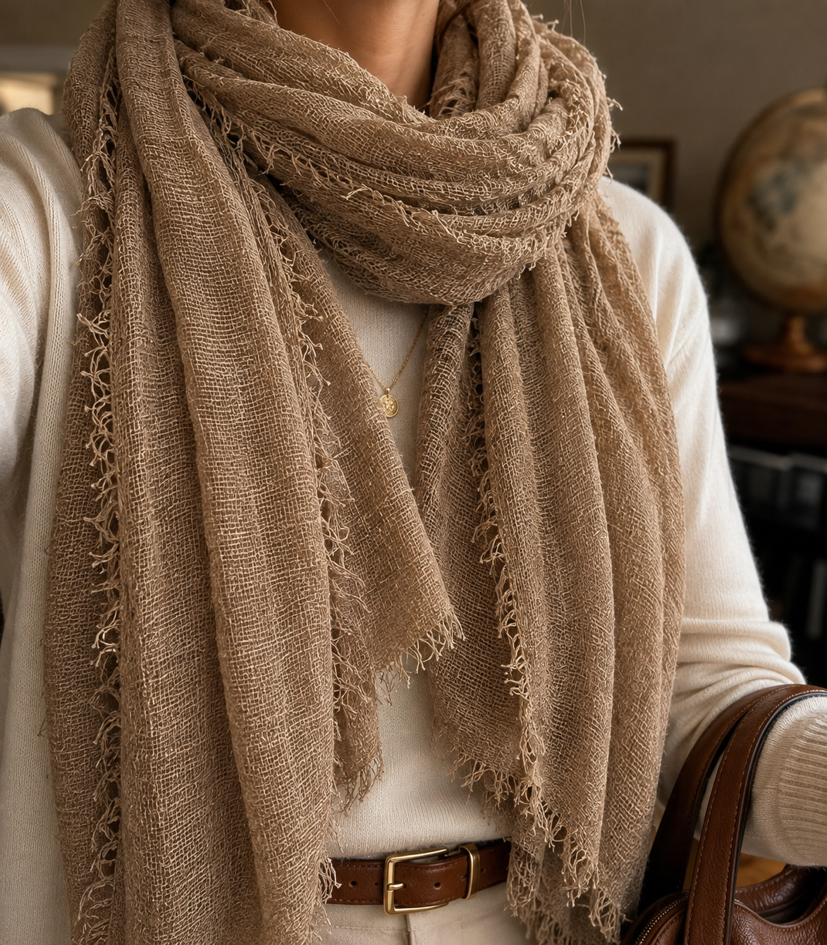 Soft Crinkle Gauze Scarf